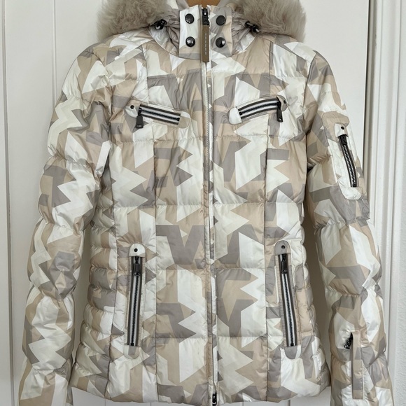 Rare Bogner Carry D Down Ski Jacket in Size 4 (XS/S) NWOT off-white camouflage - Picture 8 of 14